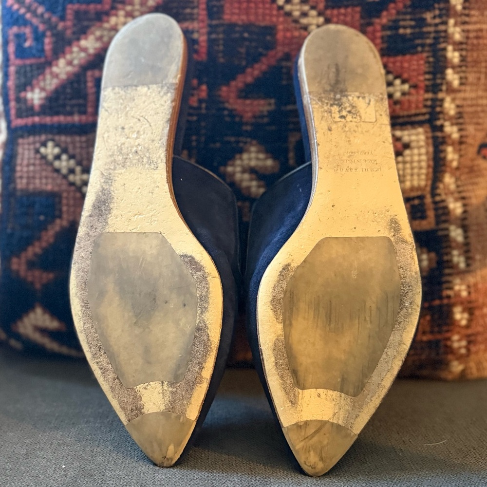 Jenni Kayne Dark Blue Suede Mules - Picture 9 of 9